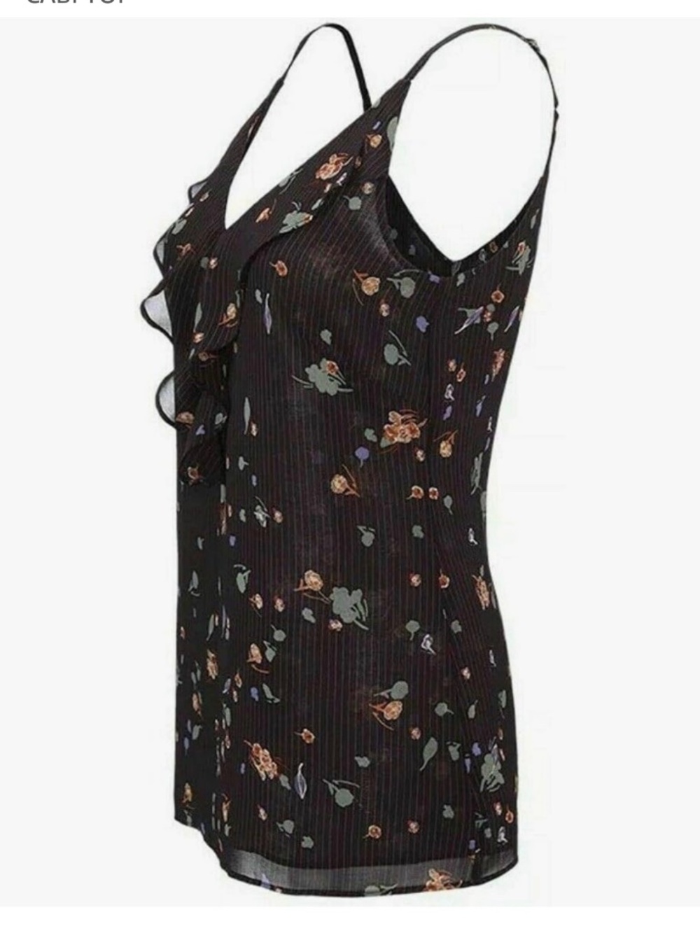 CABI Women’s Floral Pinstripe Sleeveless Cami Tank Top Size XS